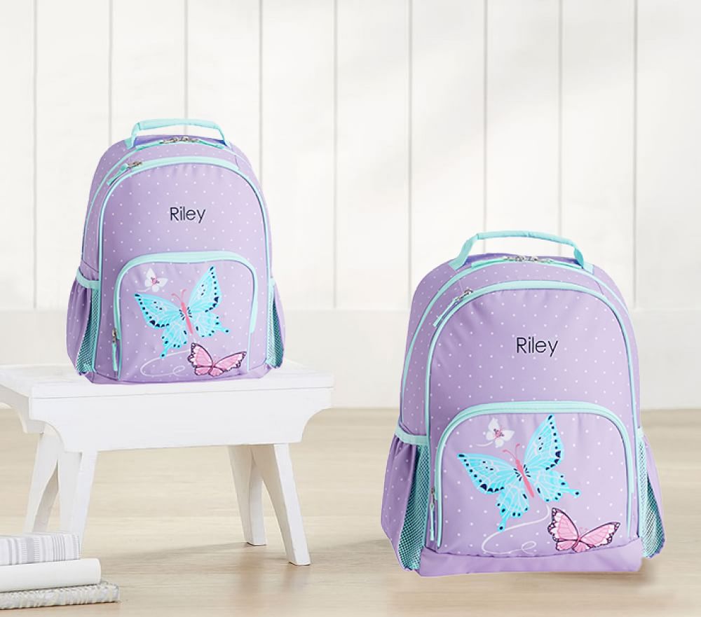Mackenzie Aqua Lavender Pretty Butterflies Light-Up Backpacks